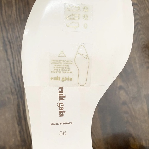 NIB Cult Gaia Alba Sand Leather Coil Wrap Platform Wedge Sandals Pumps 36 6 $498 - Picture 9 of 12